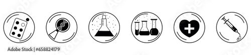 Set of medical icons on white background