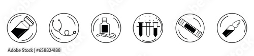 Set of medical icons on white background