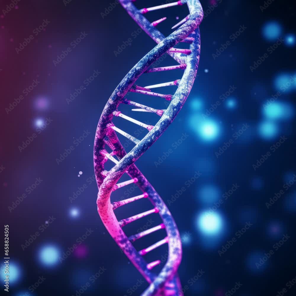 Human Dna Particle Human DNA genome double helix spiral particle animation. Concept of ...