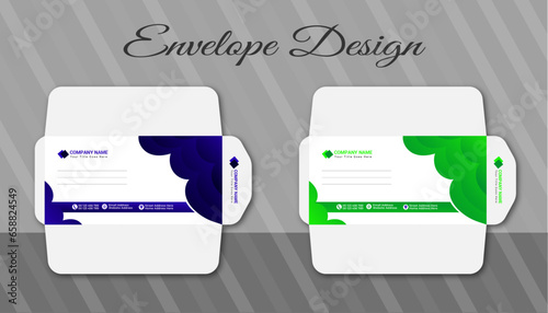 Vector modern creative personal and professional use and company envelope design template With 2 colors
