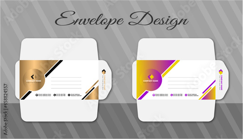 Vector modern creative personal and professional use and company envelope design template With 2 colors
