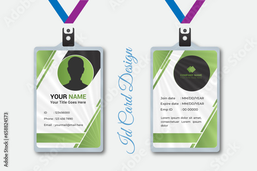 Abstract Geometric Id Card Design, Professional Identity Card Template Vector for Employee and Others