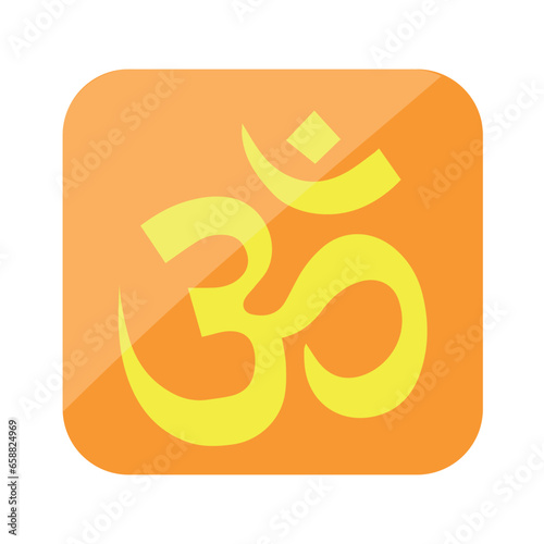 Aum hieroglyph on white bac...