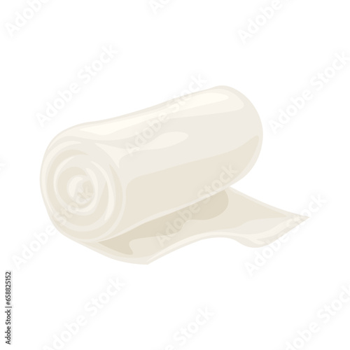 Rolled medical bandage on white background