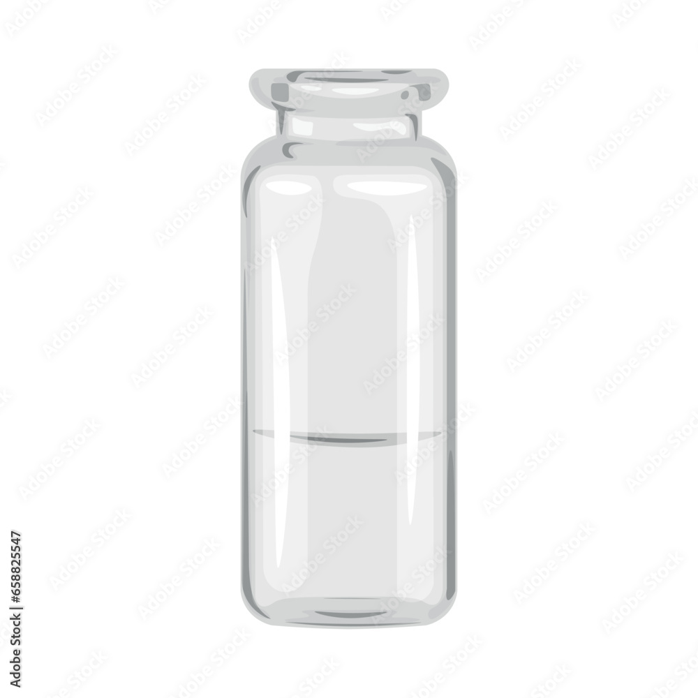 Ampoule with medicine on white background