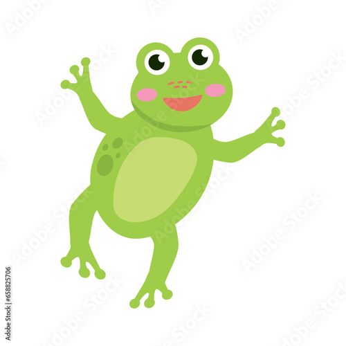 cute frog jumping