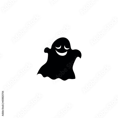 Silhouette of ghost on white background