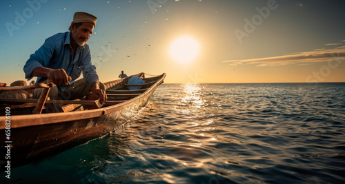 fisherman on the boat