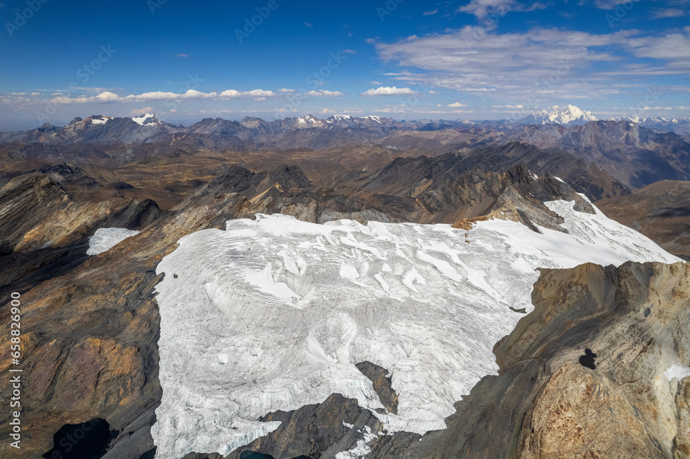 Aerial view of the Pastoruri Glacier, Ancash.