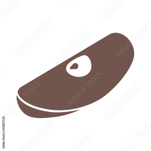 Slice of apple on white background
