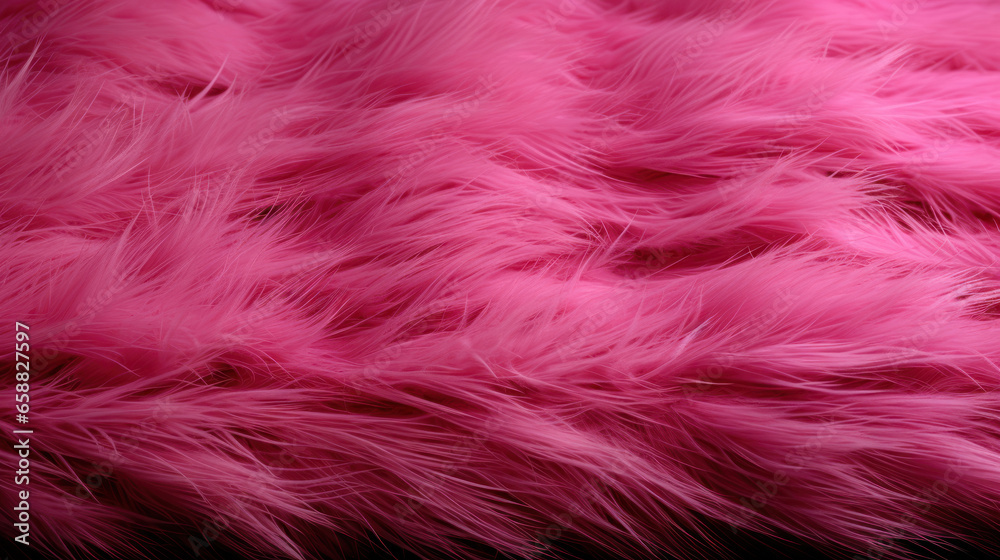 Obraz premium Pink fur texture background, animal fur surface, fluffy. Generative AI
