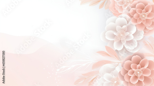 Abstract Pastel Floral background, Copy Space, Beauty, Elegant, Decorative Design. Generative AI