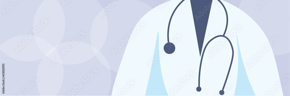 Long banner with doctor's uniform. Mockup for design Long banner with doctor's uniform. Mockup for design