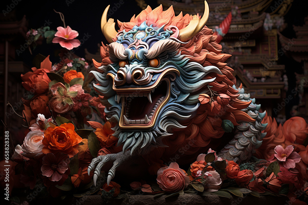 Chinese Dragon of Luck, Celebrating Chinese Lunar New Year with Good Fortune