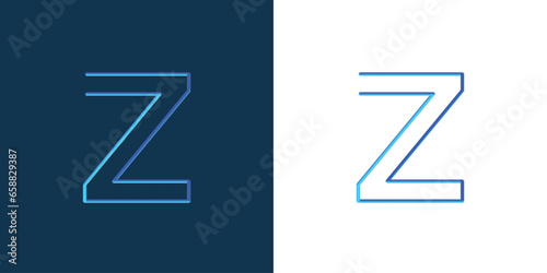 Simple letter Z logo design with full collor concept| premium vector photo