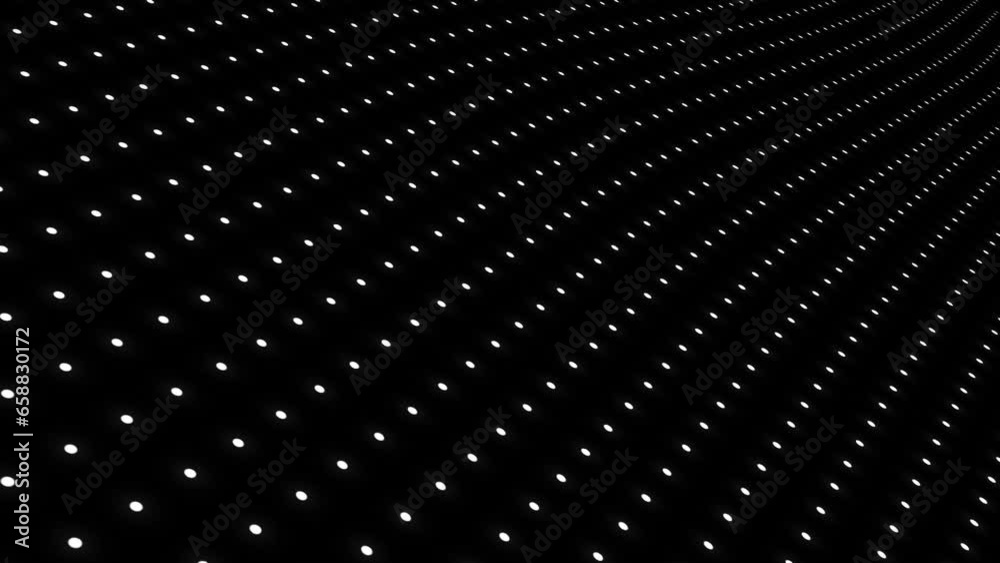 Dot lines abstraction black white looped. High quality 4k footage