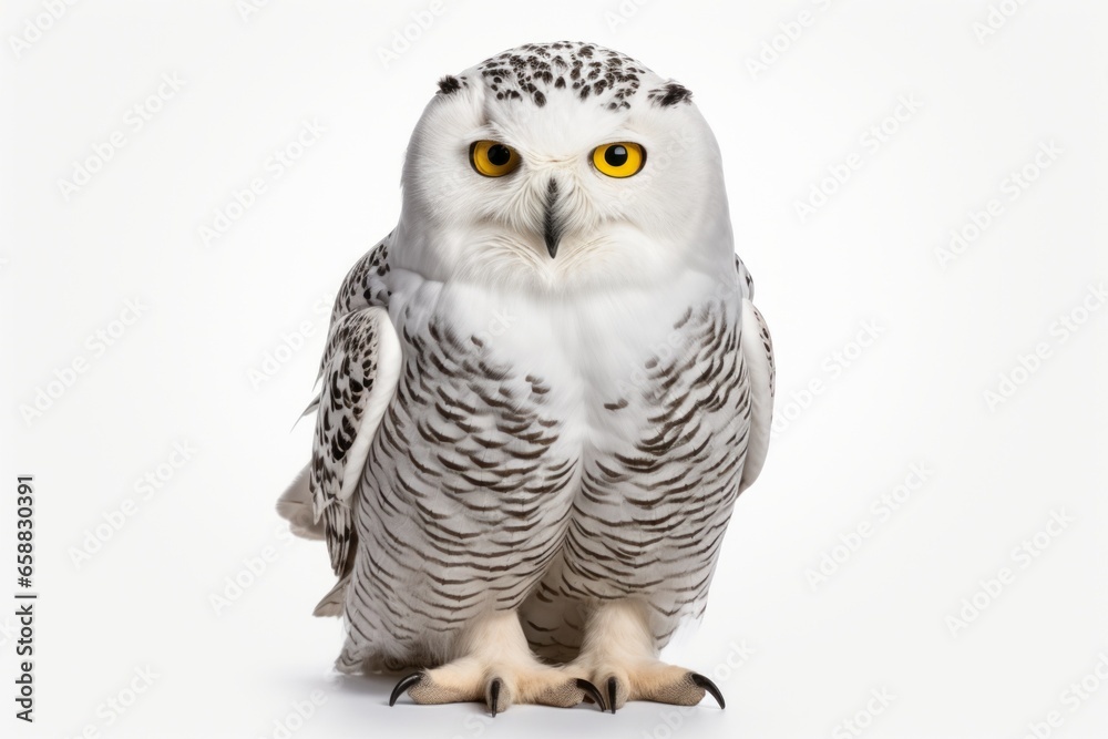 Close-up studio portrait of owl. Design blank Close-up studio portrait of owl. Design blank