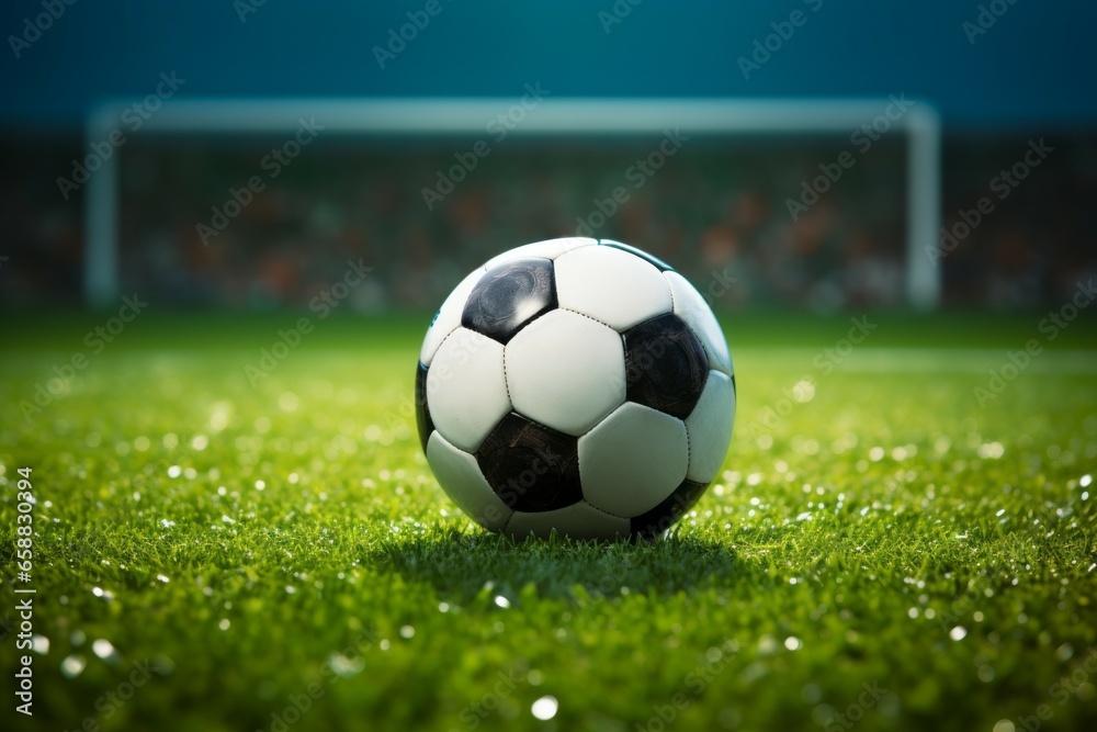 Soccer ball. Football victory concept. Background with selective focus and copy space