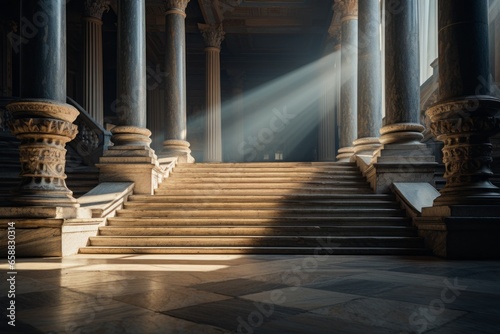Antique architecture. The concept of historical travel. Background with copy space