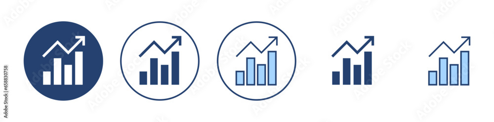 Growing graph icon vector. Chart sign and symbol. diagram icon Growing graph icon vector. Chart sign and symbol. diagram icon