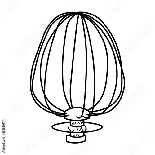 Whisk of stand mixer on whi...