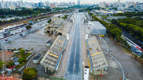 Visão aérea do sambódromo do anhembi na cidade de São Paulo, Brasil. photo