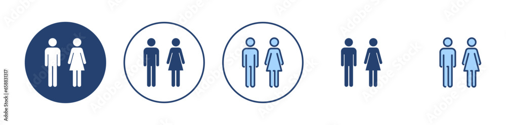 Man and woman icon vector. male and female sign and symbol. Girls and boys Man and woman icon vector. male and female sign and symbol. Girls and boys