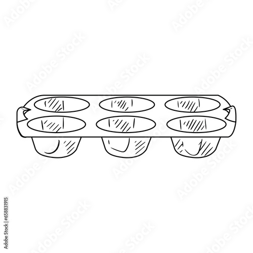 Muffin tray on white background