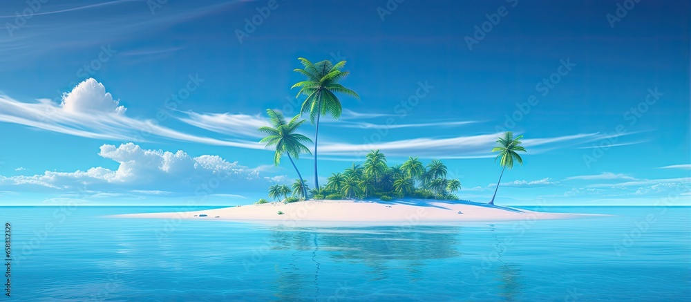 Island with a blue paradise With copyspace for text