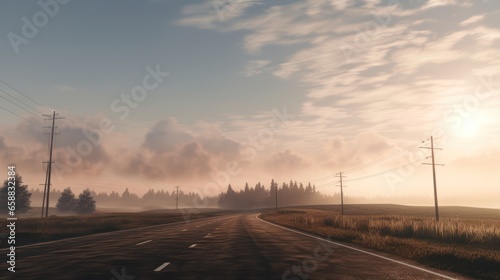 Illustration of Rural Roads at Daytime