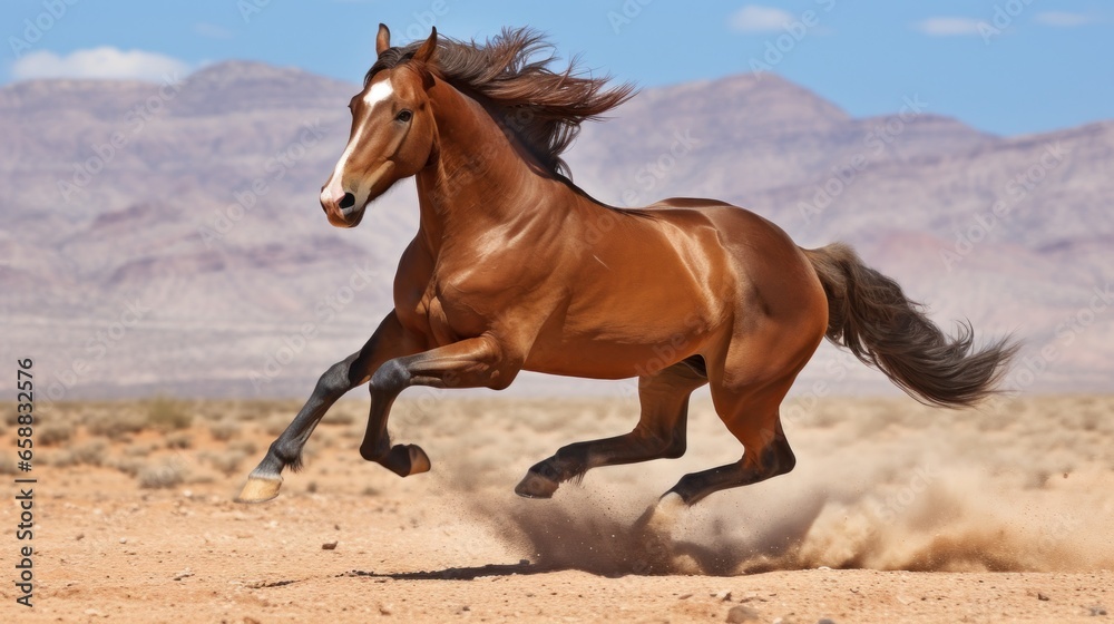 a horse running in the desert a horse running in the desert