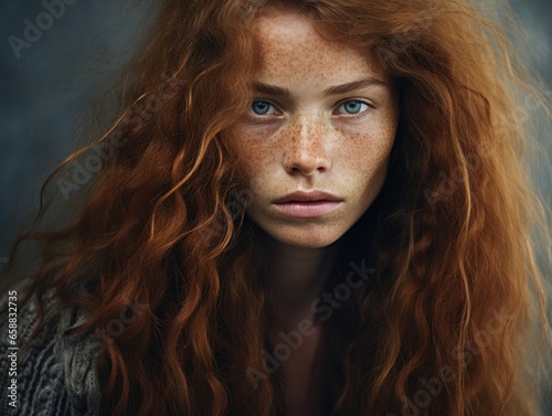 a woman with freckles looking at the camera