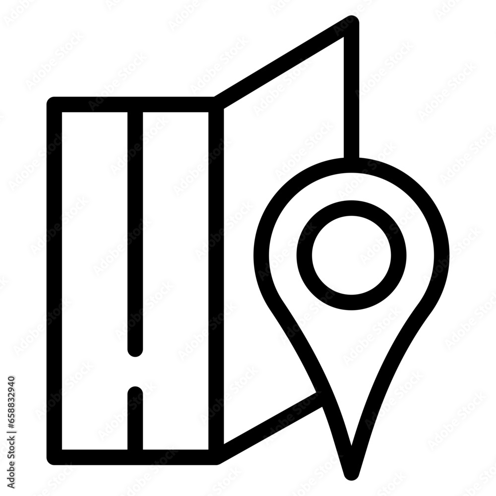 Map and location icon Map and location icon