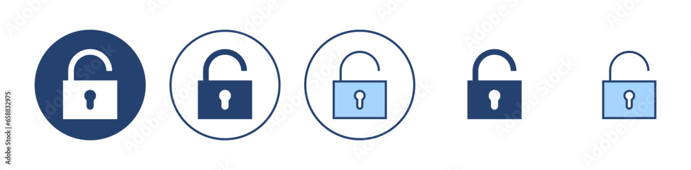 Unlock icon vector. Unlock sign and symbol. unlocked padlock icon Unlock icon vector. Unlock sign and symbol. unlocked padlock icon