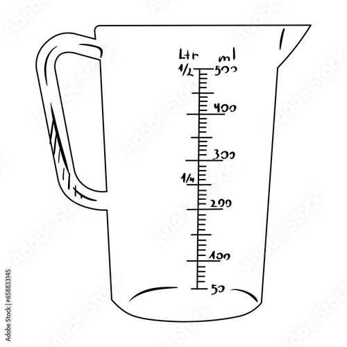 Measuring cup on white back...