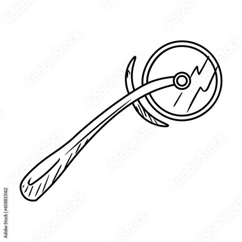 Pizza cutter on white background