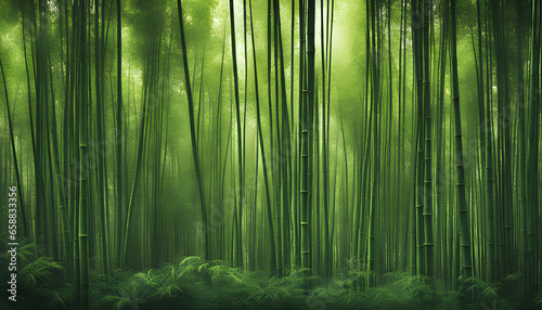 a forest of bamboo trees