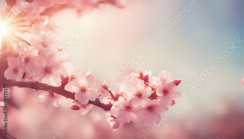 a close up of a cherry tree with pink flowers