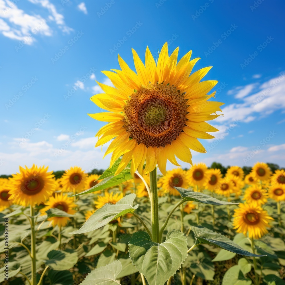 a sunflowers in a field