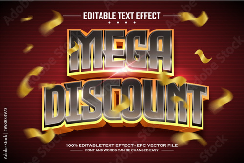 Mega discount 3D editable text effect template