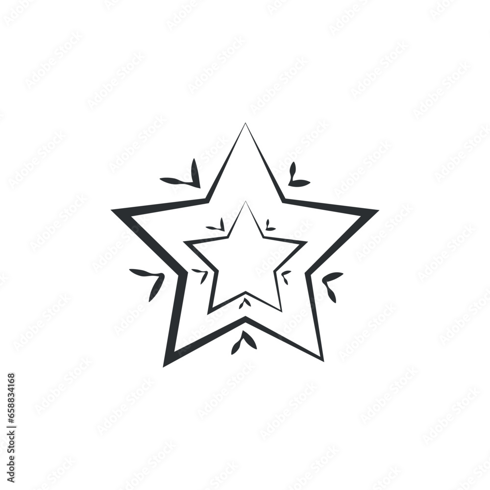 Drawn star on white background 