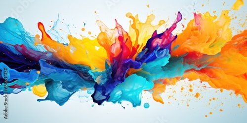 a colorful paint splashing in a cloud