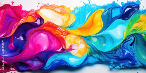 a colorful liquid splashing out of it