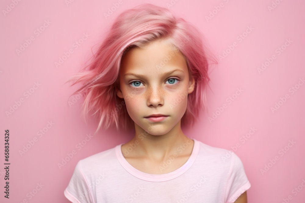 a girl with pink hair a girl with pink hair