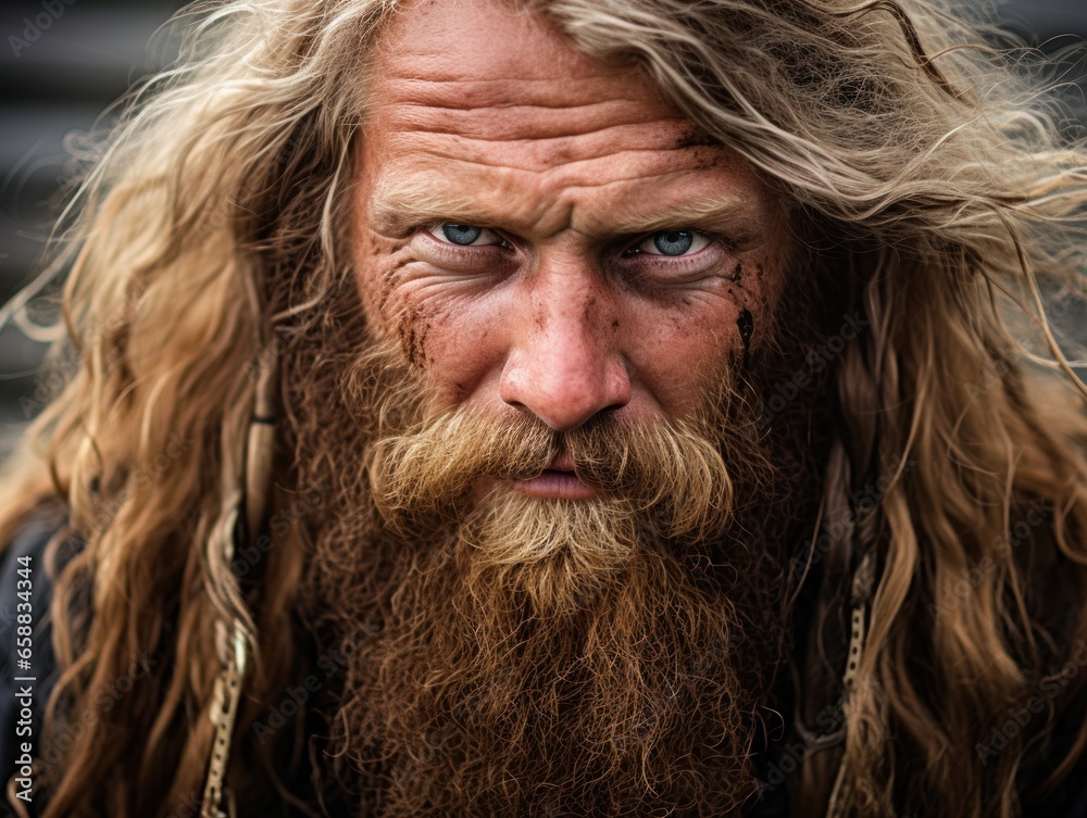 a man with long hair and a beard