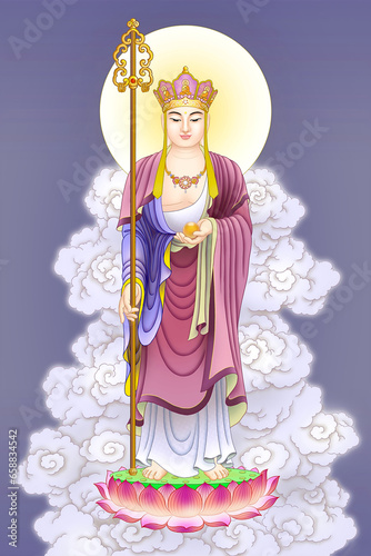 Bodhisattva King Ksitigarbha of the Great Vow (Earth Store Bodhisattva)