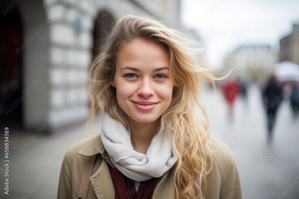 a woman smiling at camera a woman smiling at camera