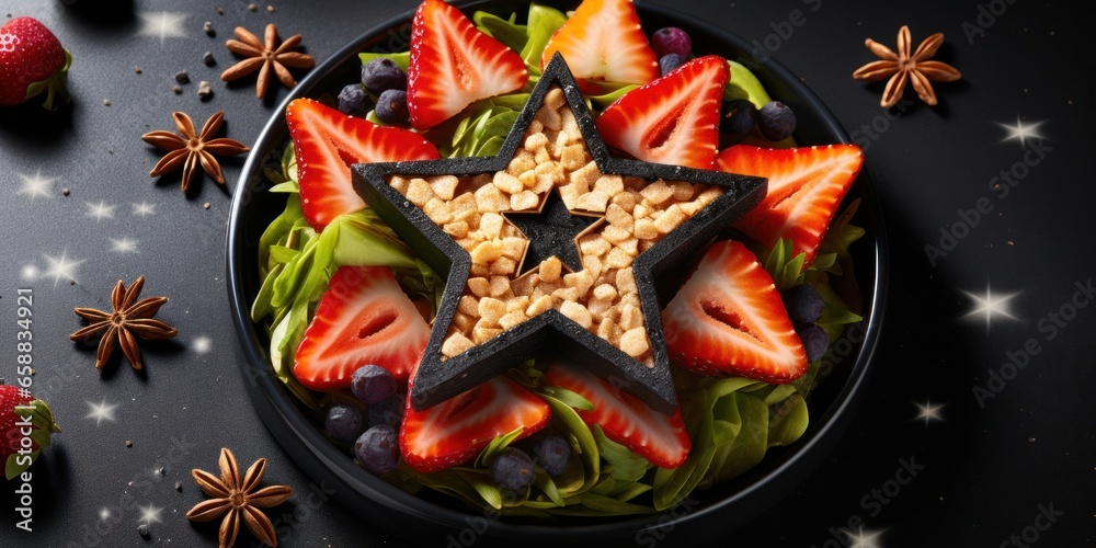 Fototapeta premium a star shaped fruit on a plate