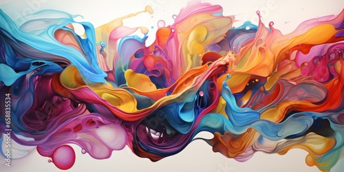 a colorful paint splashing out of a cloud