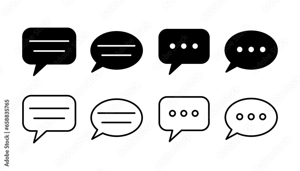 Chat icon vector. Chat Icon in trendy flat style isolated. Speech bubble symbol - obrazy, fototapety, plakaty 
